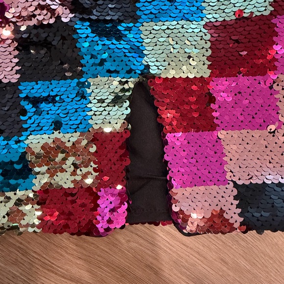 Nasty Gal sequin checkered mini dress - Picture 3 of 5